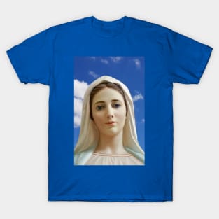 Our Lady of Medjugorje, blue sky background T-Shirt